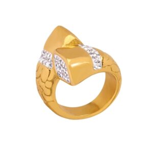 BAGUE MARIETOU ACIER INOXYDABLE ET STRASS